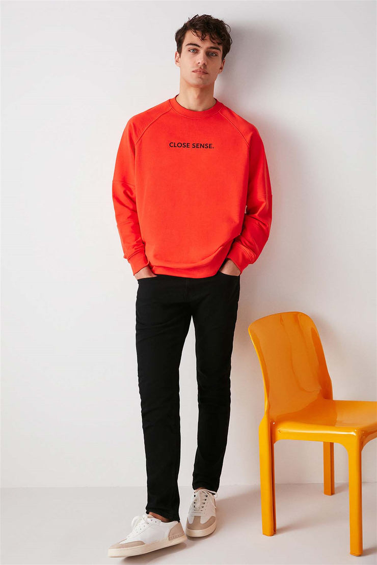 SENSE Örme Oversize Kırmızı  Sweatshirt