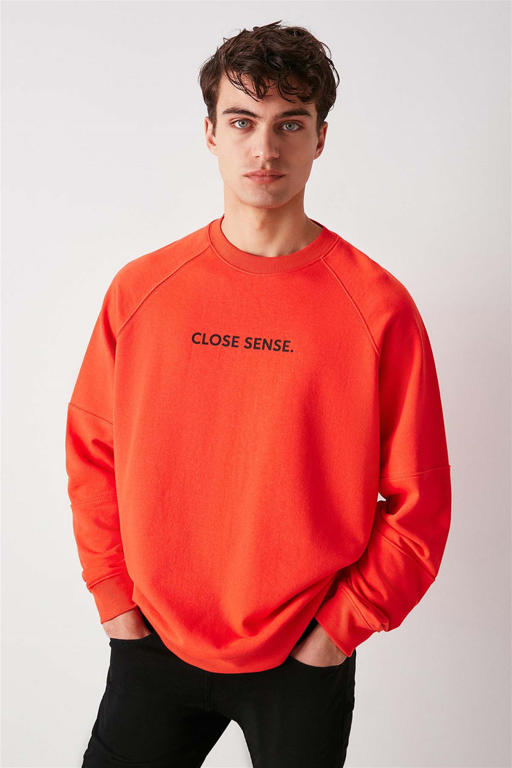 SENSE Örme Oversize Kırmızı  Sweatshirt