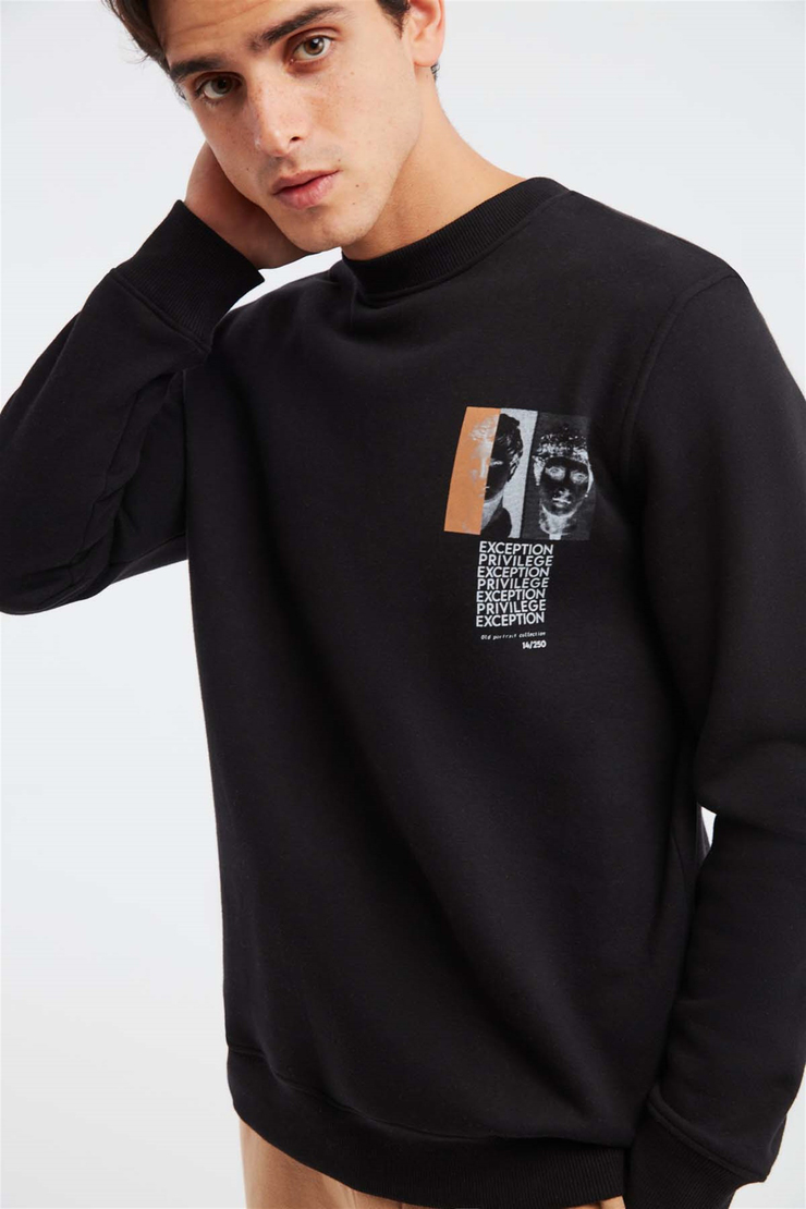 SEPIA Örme Comfort Fit Siyah  Sweatshirt