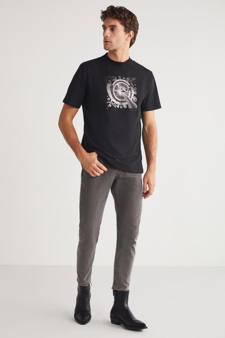 SEVILLA Basic Regular Siyah Tekli T-Shirt