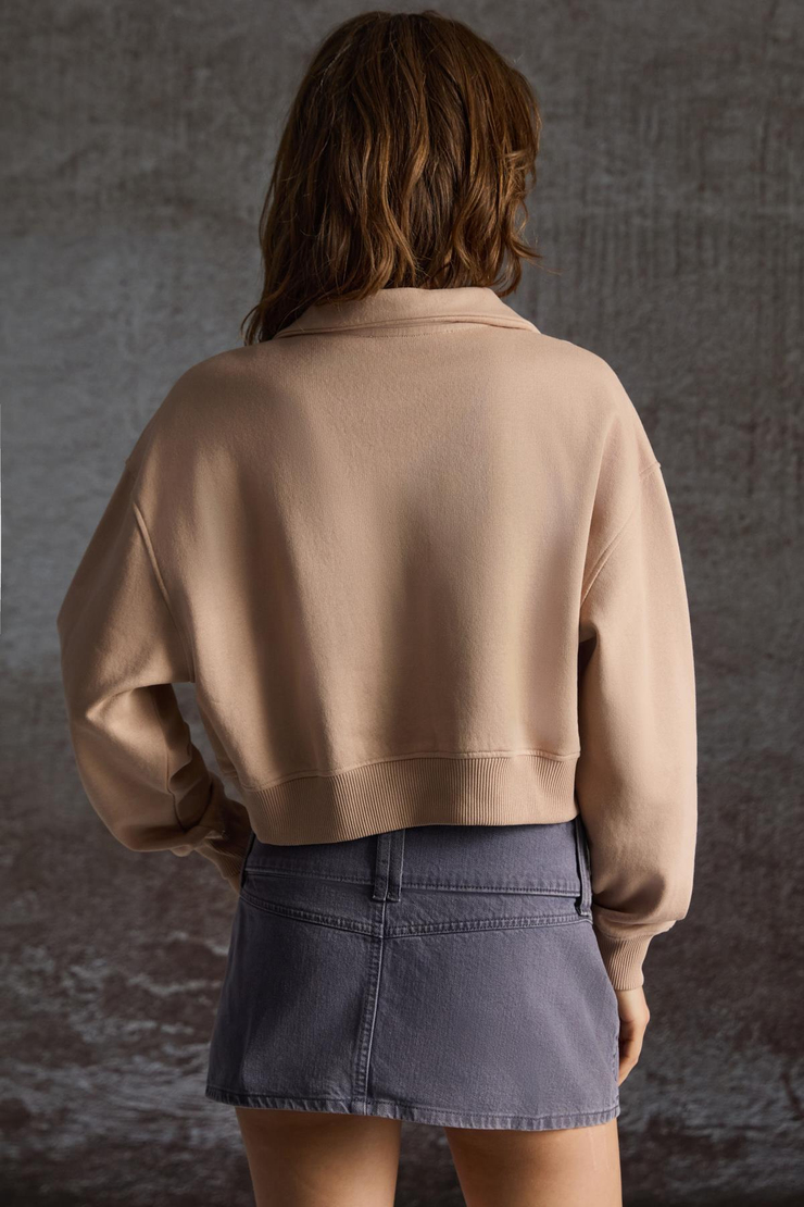 SHANELL Basic Regular Vizon Tekli Sweatshirt