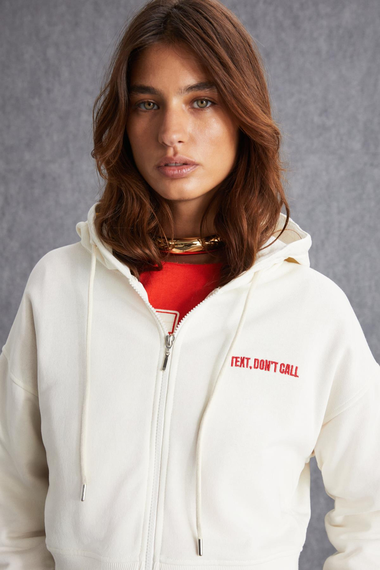 SHAYNA Basic Regular Ekru Tekli Sweatshirt