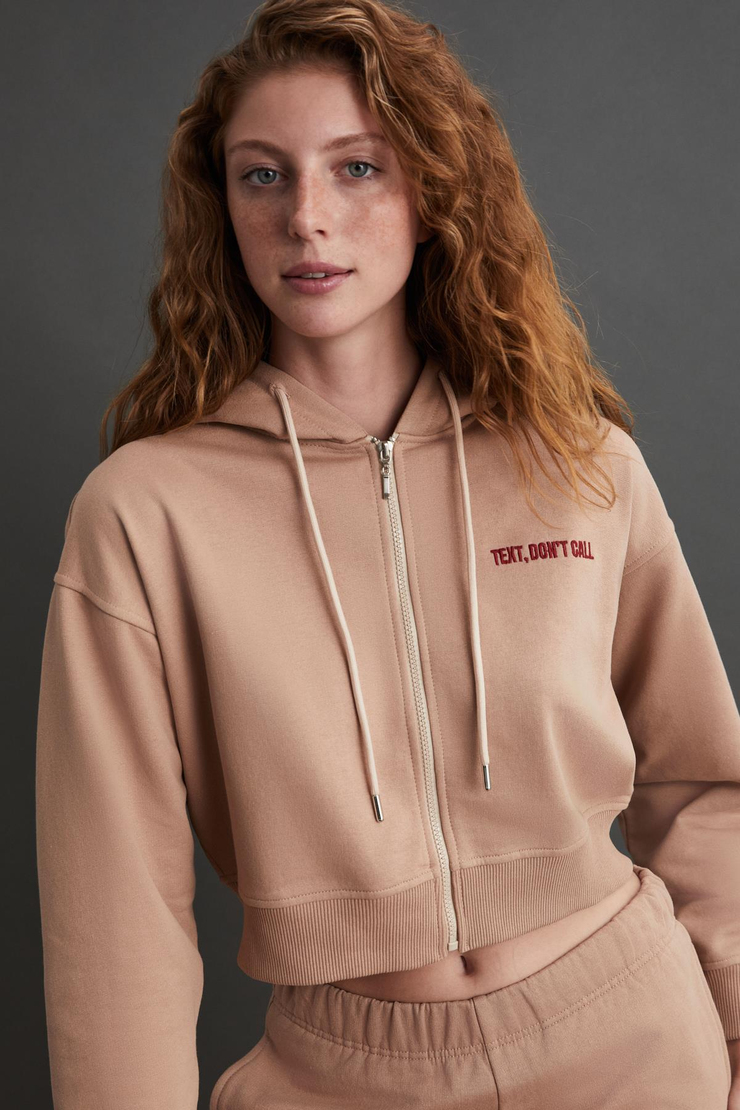 SHAYNA Basic Regular Vizon Tekli Sweatshirt
