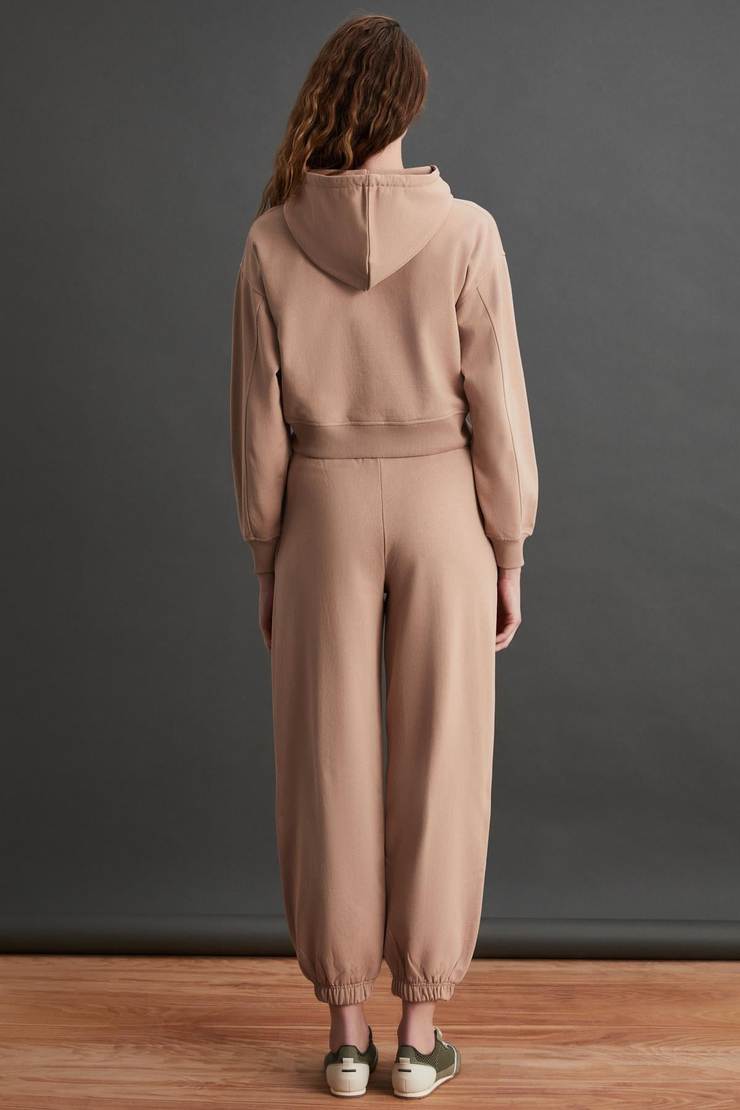 SHAYNA Basic Regular Vizon Tekli Sweatshirt