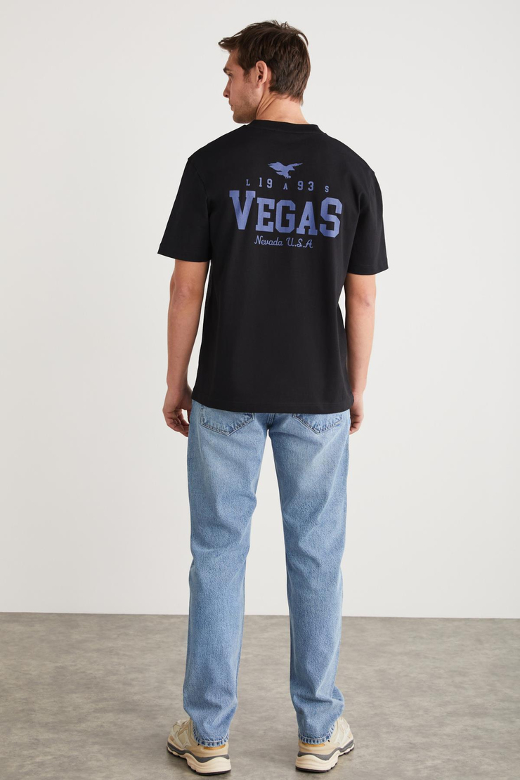 SHELDON Basic Regular Siyah Tekli T-Shirt