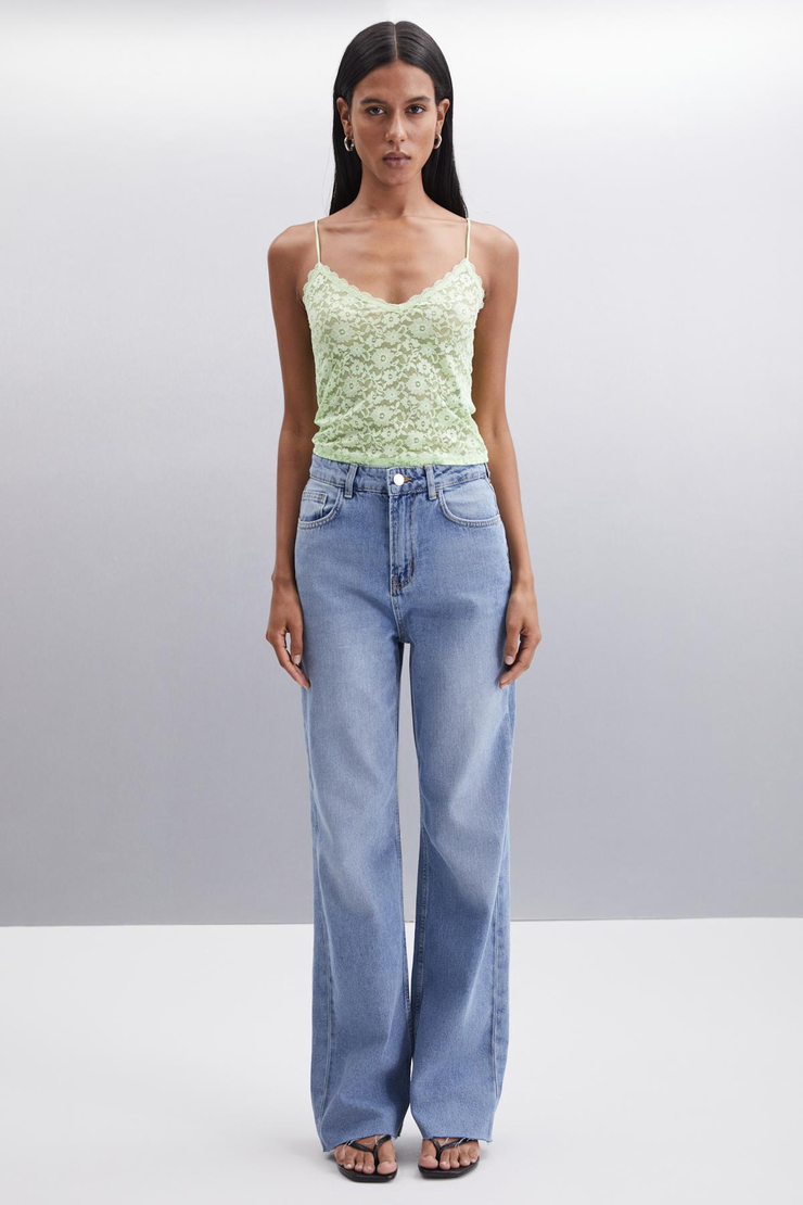SHEYLA Jogger Regular Jogger Mavi Tekli Pantolon