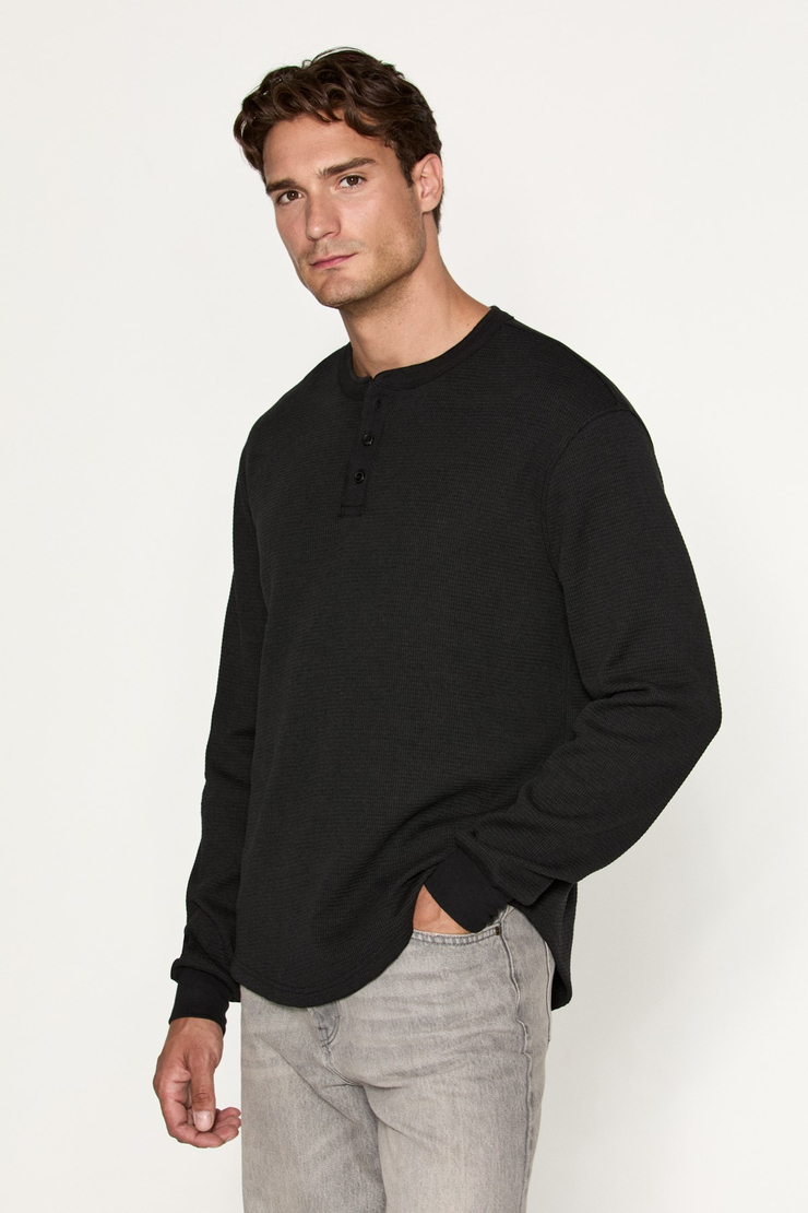 SIELLA Erkek Organik Pamuklu Patlı Uzun Kollu Siyah Sweatshirt