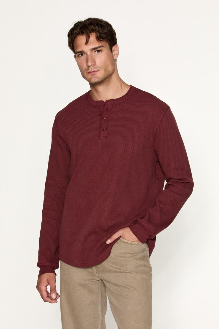 SIELLA Erkek Organik Pamuklu Patlı Uzun Kollu Bordo Sweatshirt