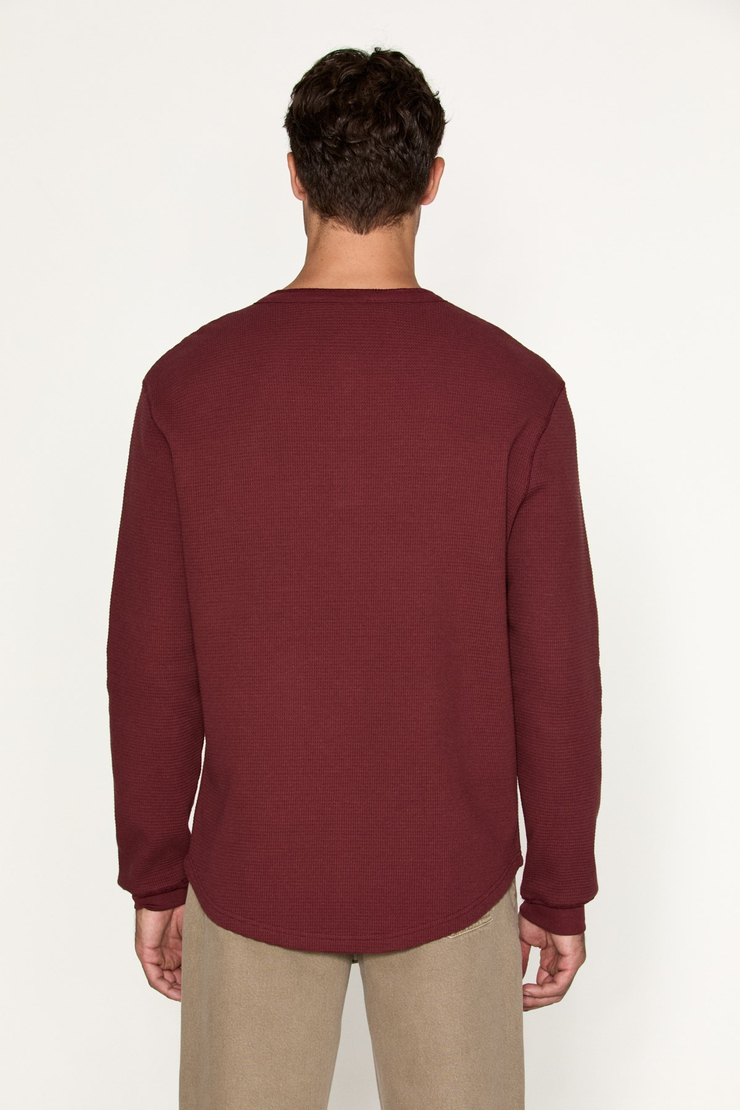 SIELLA Erkek Organik Pamuklu Patlı Uzun Kollu Bordo Sweatshirt