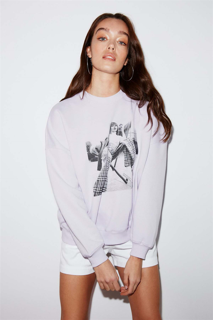 SKETCH Örme Oversize Lila  Sweatshirt