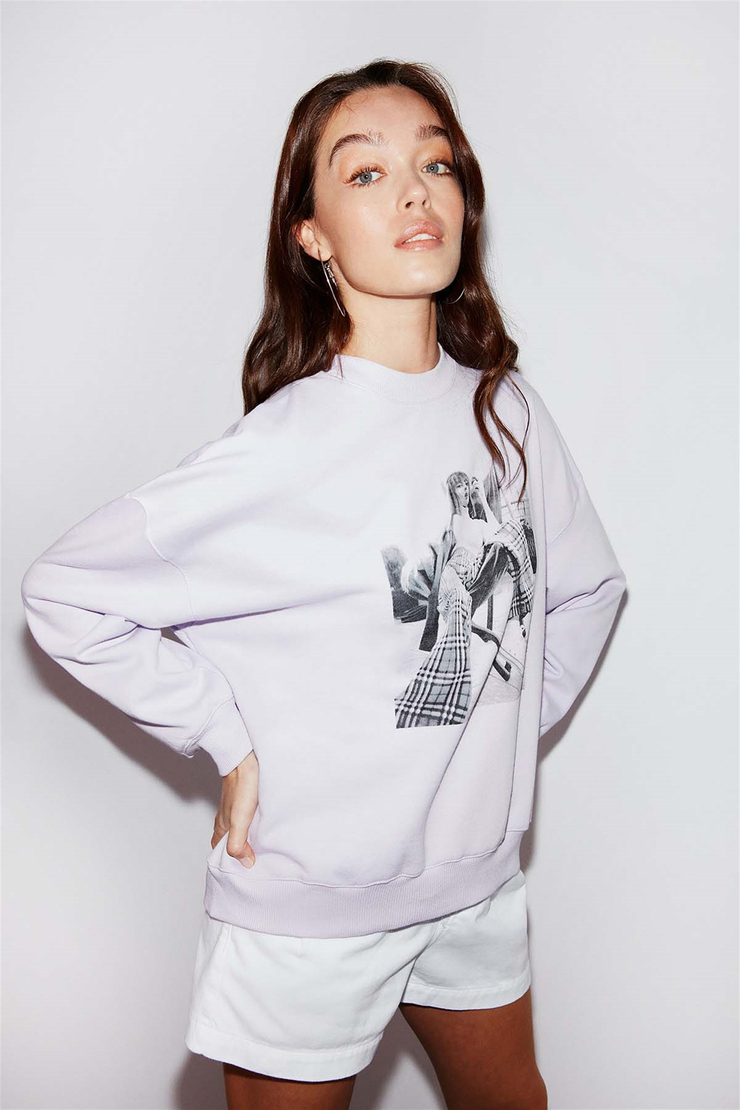 SKETCH Örme Oversize Lila  Sweatshirt