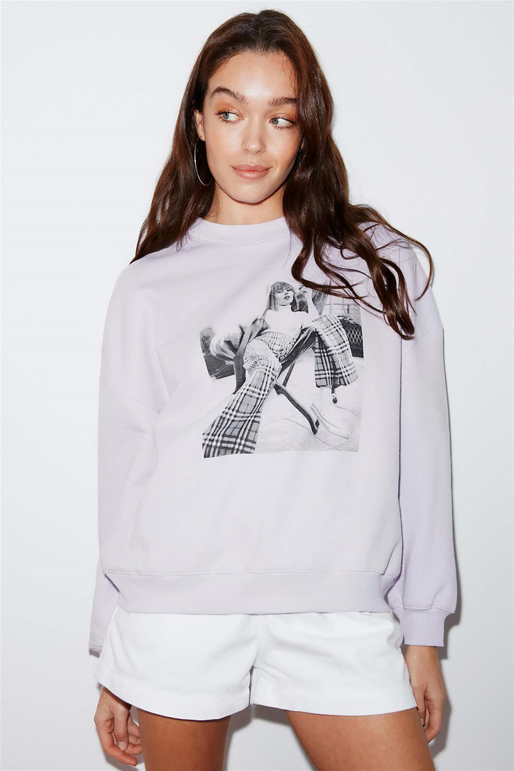 SKETCH Örme Oversize Lila  Sweatshirt