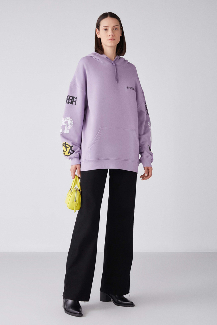 SOMARA Örme Oversize Lila  Sweatshirt