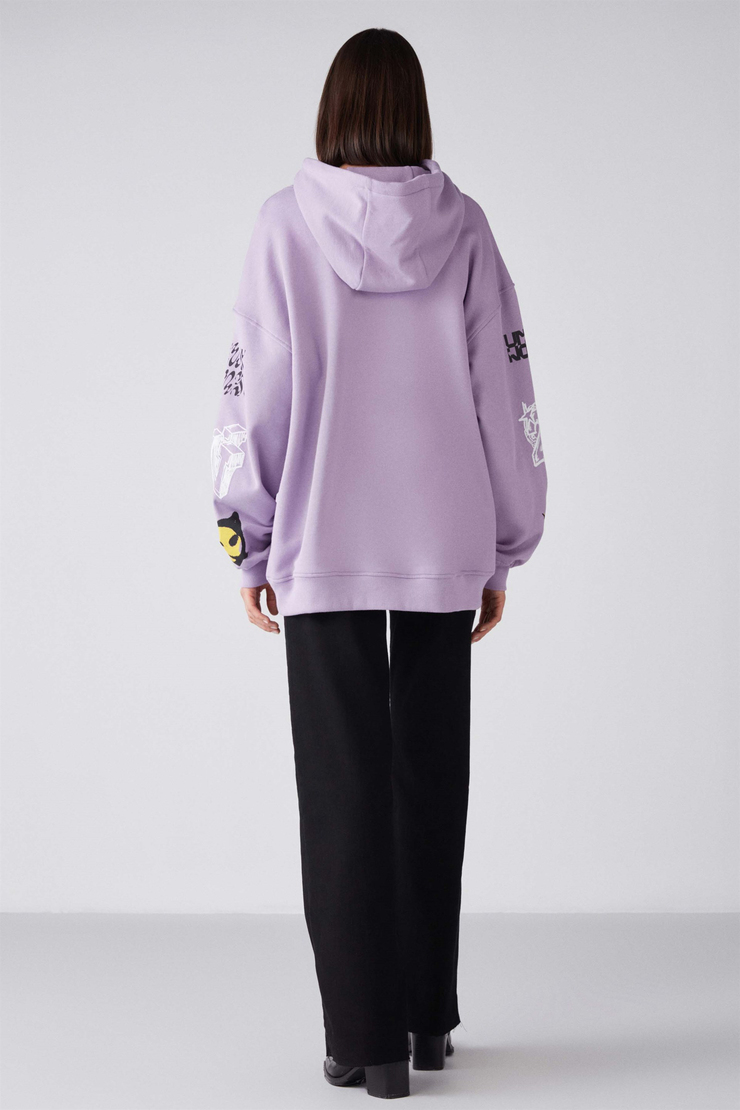SOMARA Örme Oversize Lila  Sweatshirt