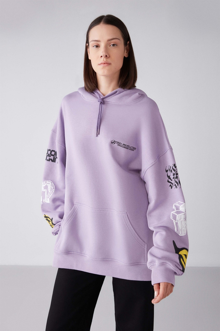 SOMARA Örme Oversize Lila  Sweatshirt