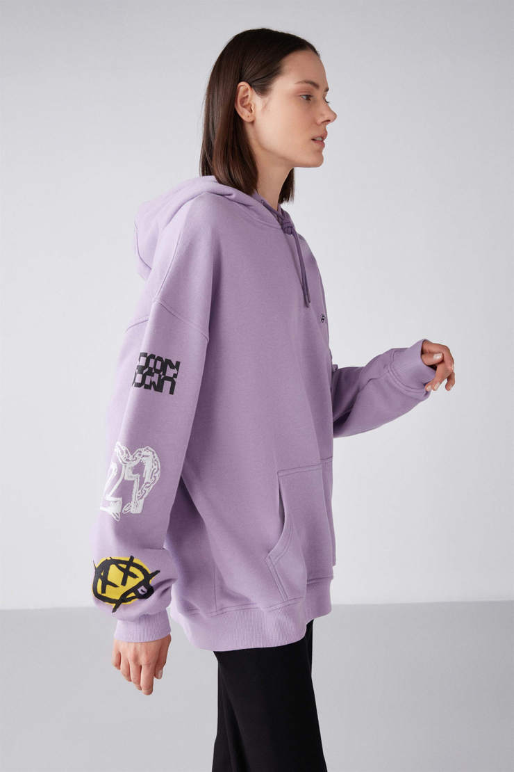 SOMARA Örme Oversize Lila  Sweatshirt