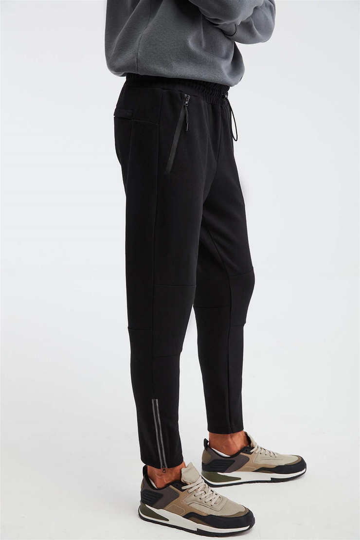 SOMBER Örme Slim Fit Siyah  Pantolon