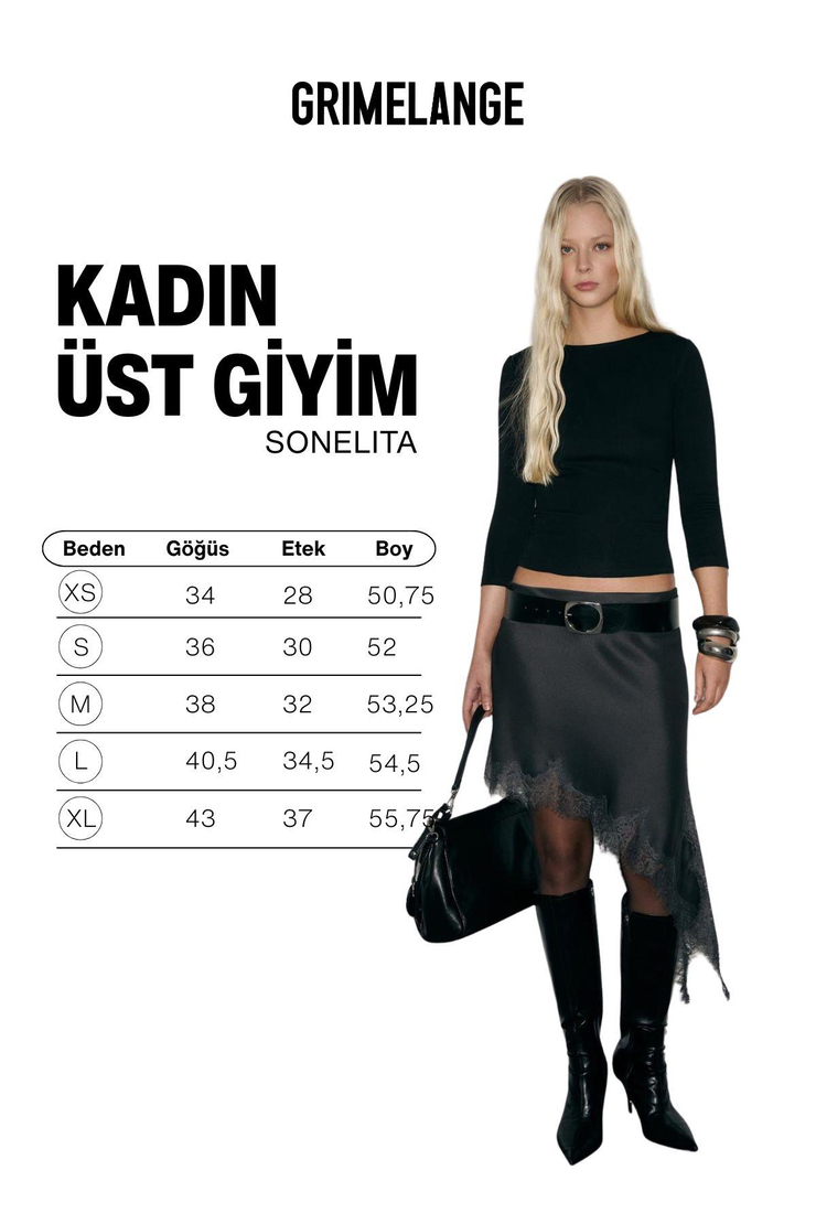 SONELITA Kadın Yumuşak Ve Esnek Kumaşlı  Truvalar Kollu Siyah Bluz