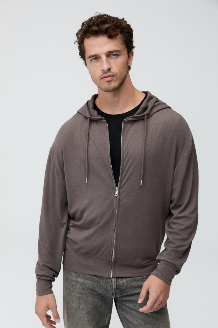 SOREN Erkek Kapüşonlu İnce Gri Sweatshirt