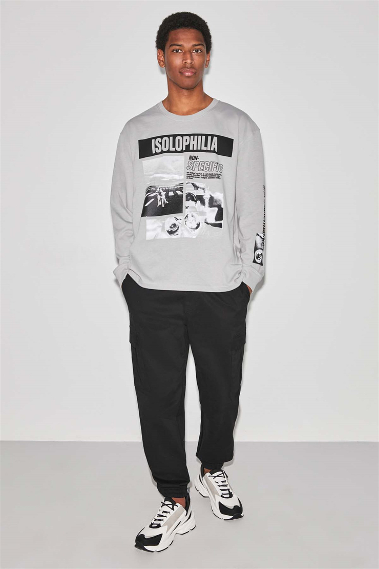 SPECIFIC Örme Comfort Fit Açık Gri  T-Shirt