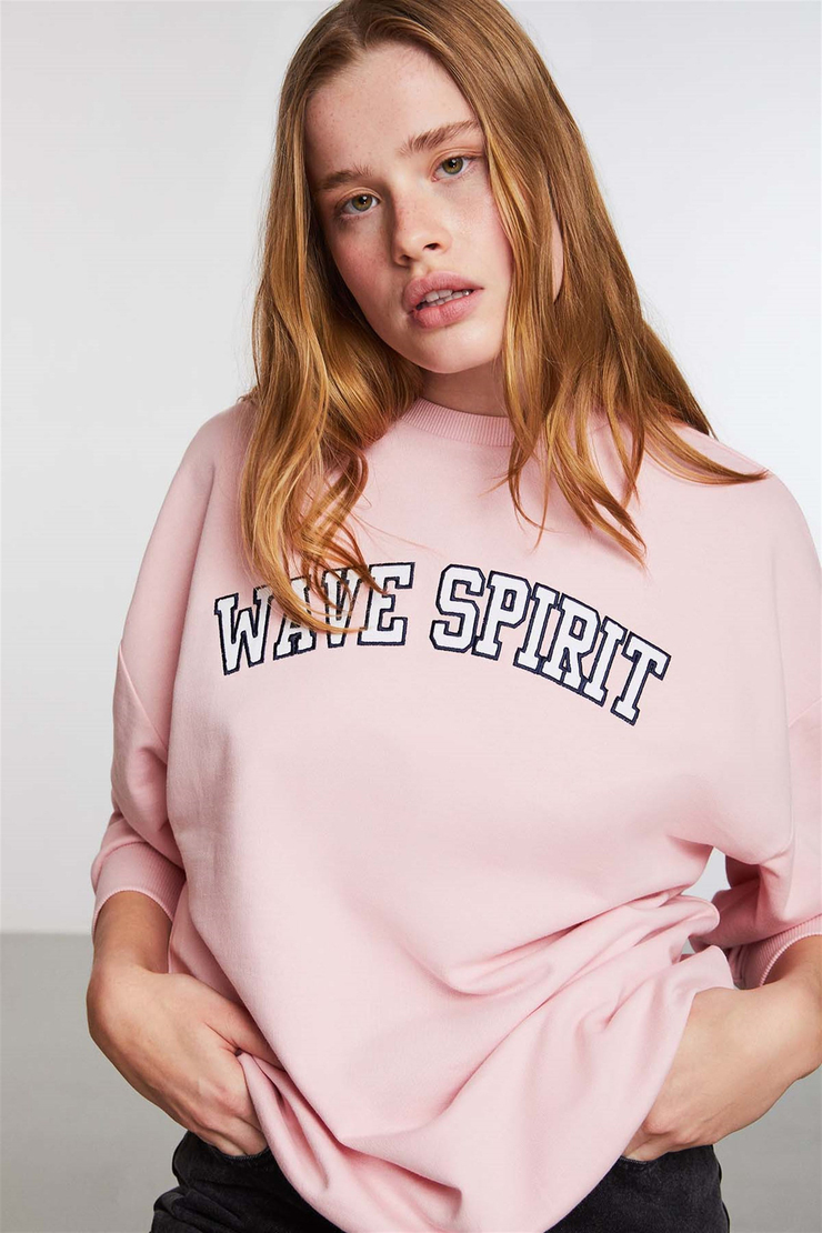 SPIRIT Örme Comfort Fit Pembe  Sweatshirt