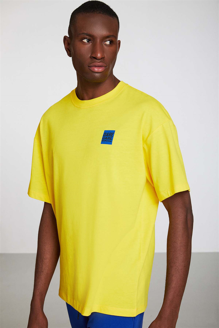 SPOTLIGHT Örme Oversize Sarı  T-Shirt