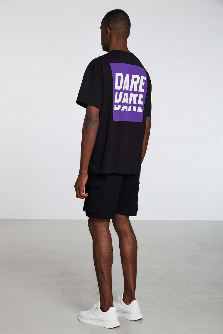 SPOTLIGHT Örme Oversize Siyah  T-Shirt