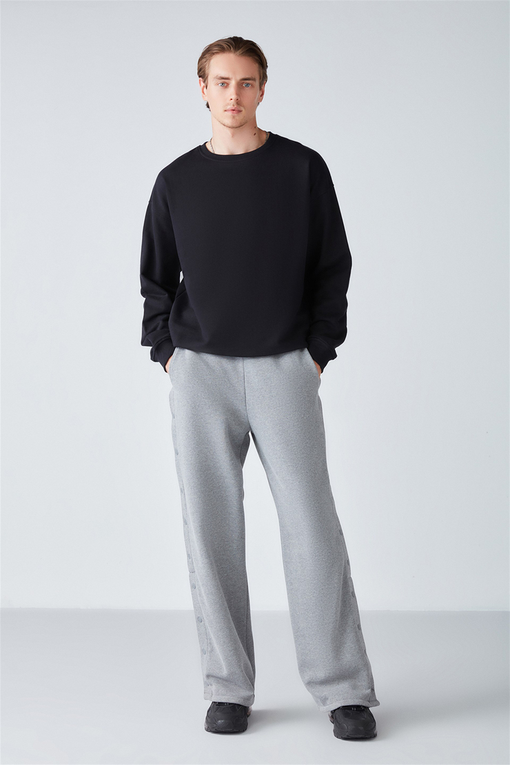 STEPHAN Örme Oversize Siyah  Sweatshirt