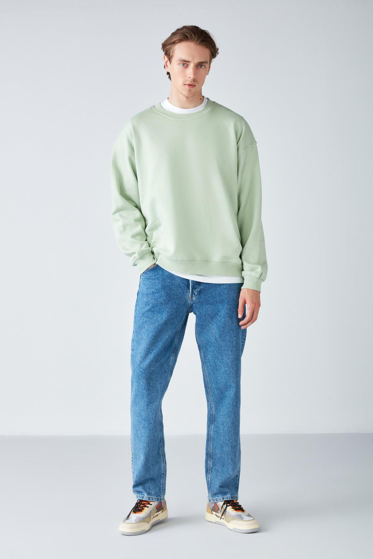 STEPHAN Relaxed Oversize Mint Yeşil  Sweatshirt