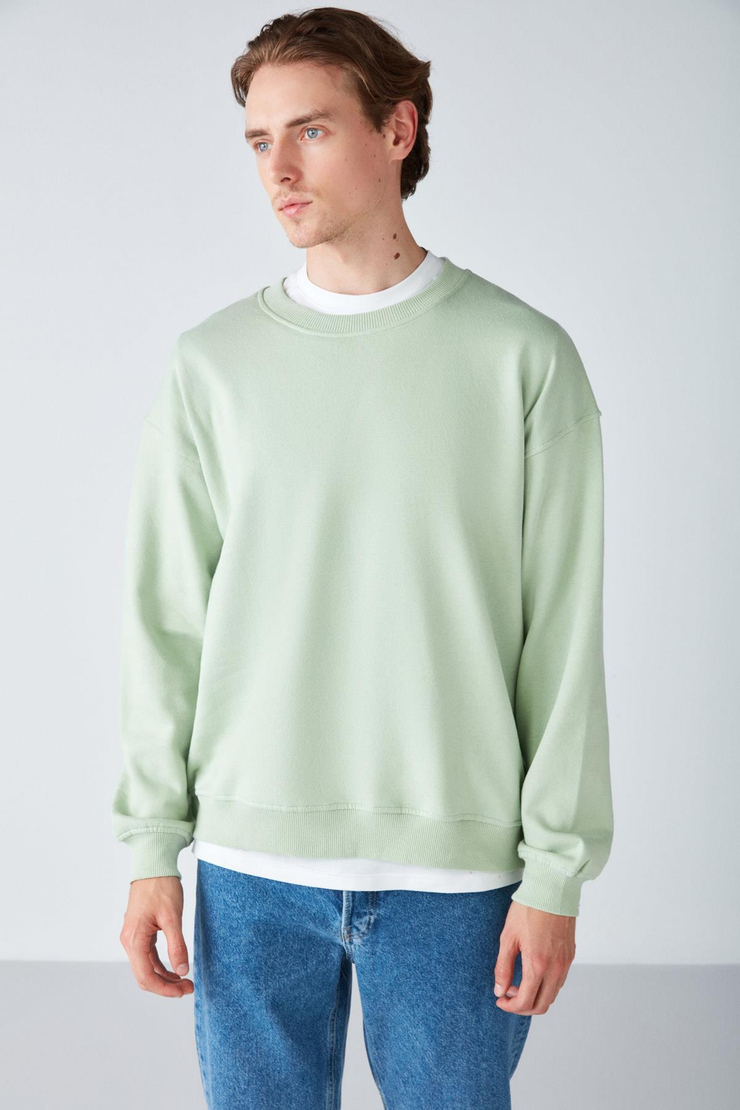 STEPHAN Relaxed Oversize Mint Yeşil  Sweatshirt