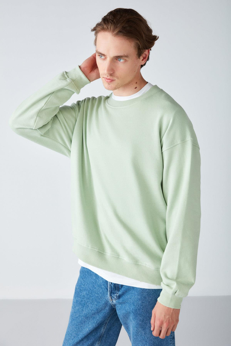 STEPHAN Relaxed Oversize Mint Yeşil  Sweatshirt
