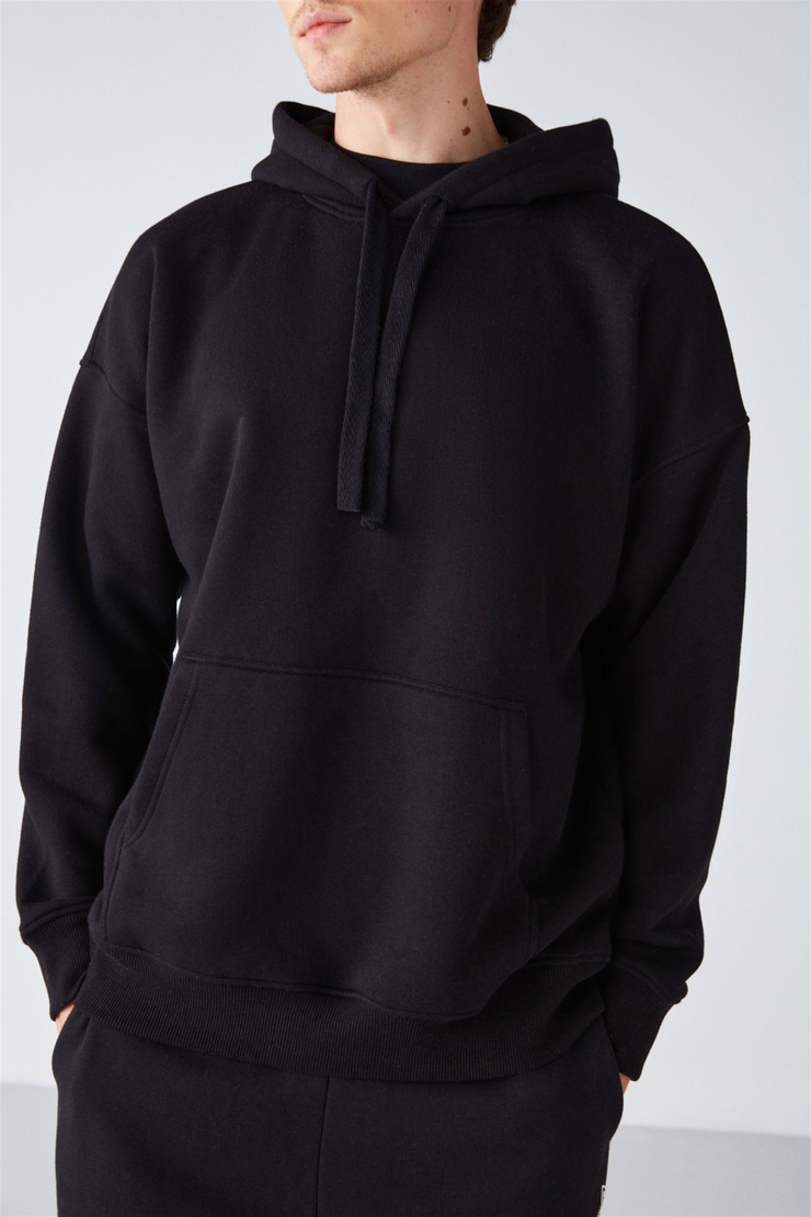 STEVE Örme Oversize Siyah  Sweatshirt