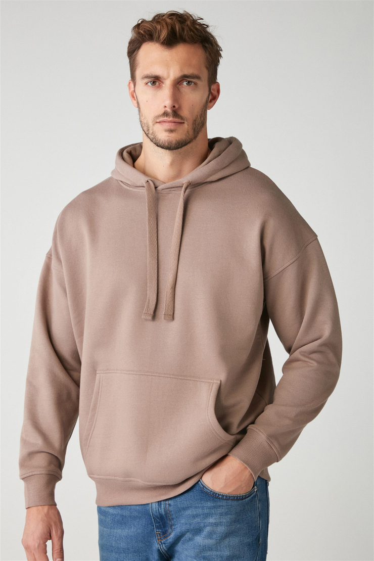 STEVE Örme Oversize Vizon  Sweatshirt