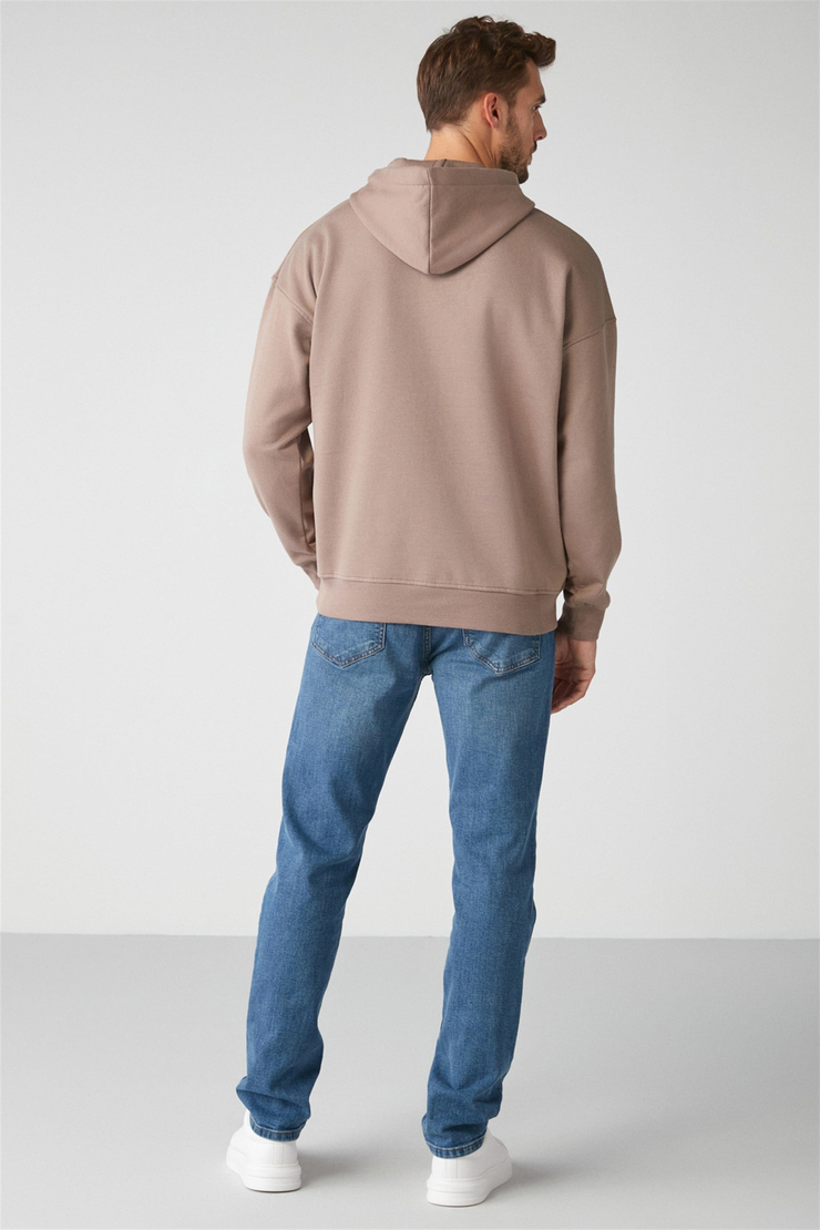 STEVE Örme Oversize Vizon  Sweatshirt