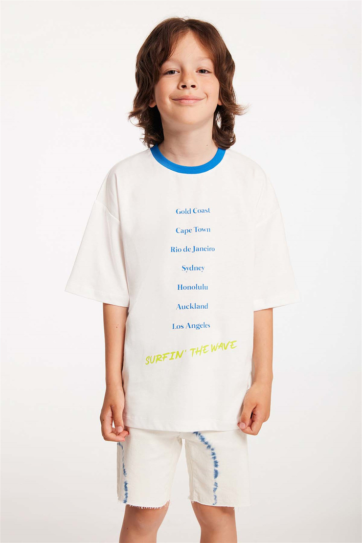 SURF Örme Comfort Fit Ekru  T-Shirt