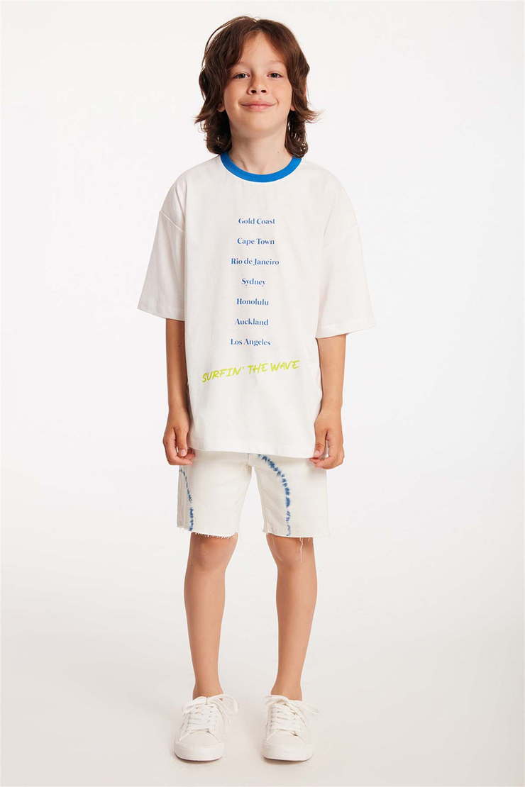 SURF Örme Comfort Fit Ekru  T-Shirt