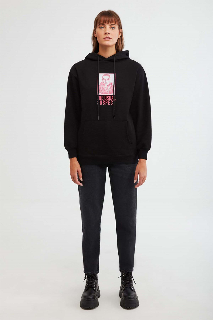 SUSPECT Örme Comfort Fit Siyah  Sweatshirt