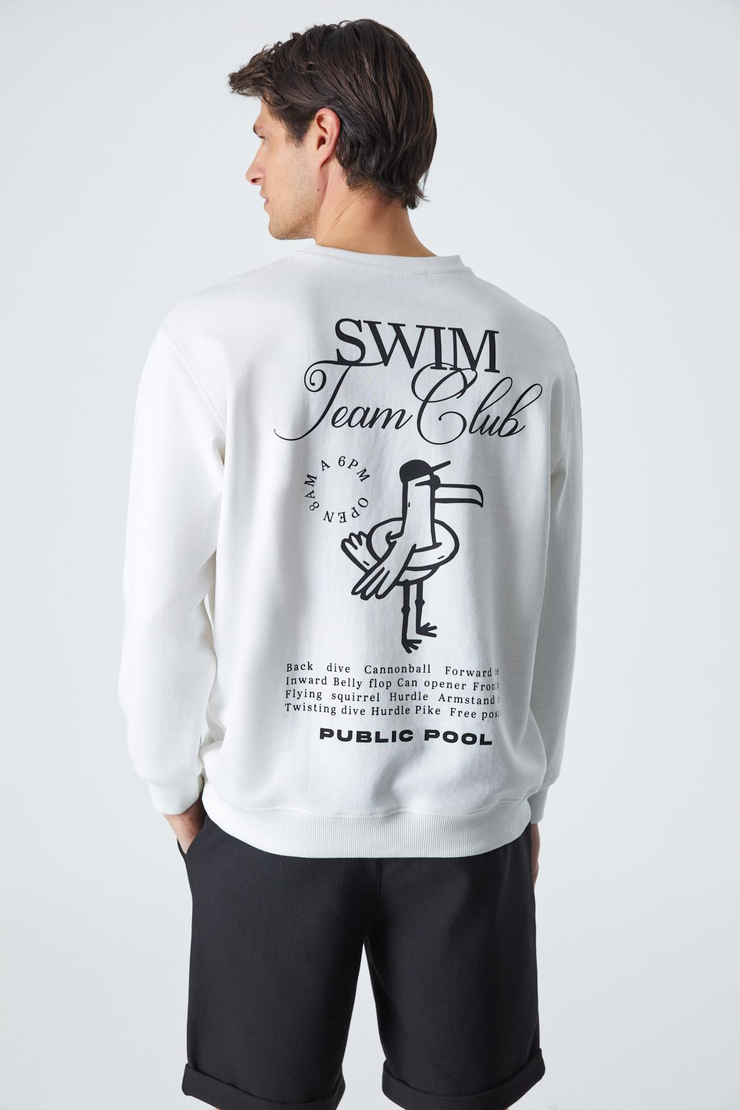 SWIM Erkek Comfort Fit Uzun Kollu Ekru T-Shirt