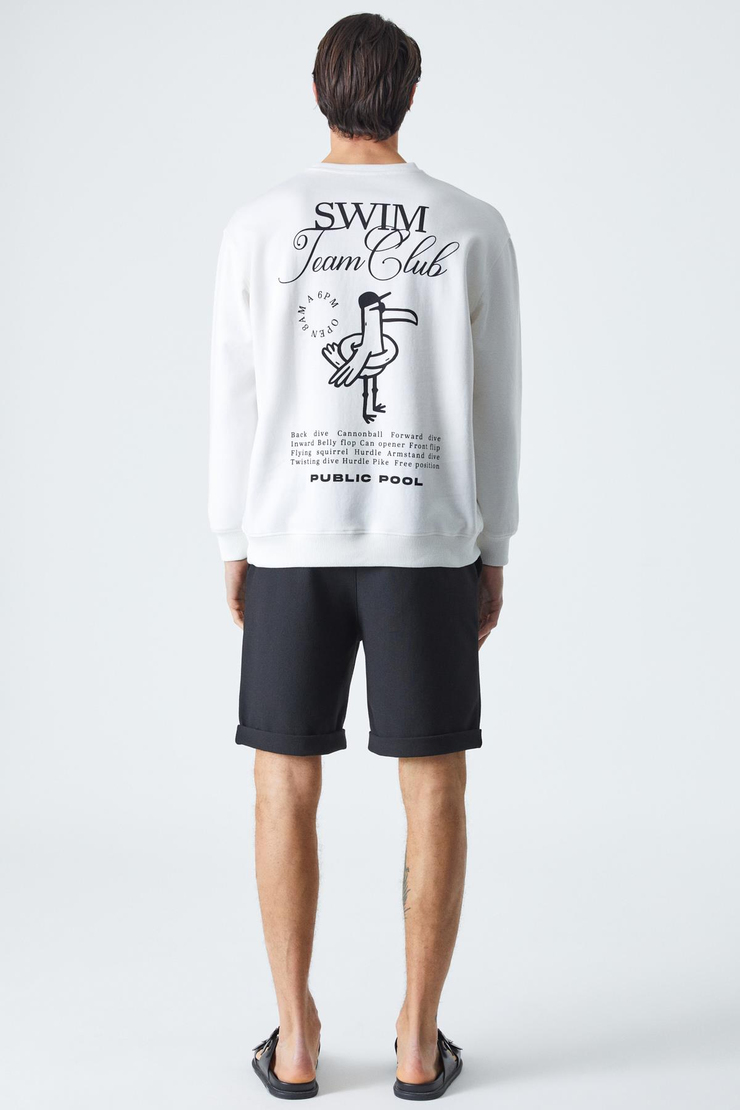 SWIM Erkek Comfort Fit Uzun Kollu Ekru T-Shirt