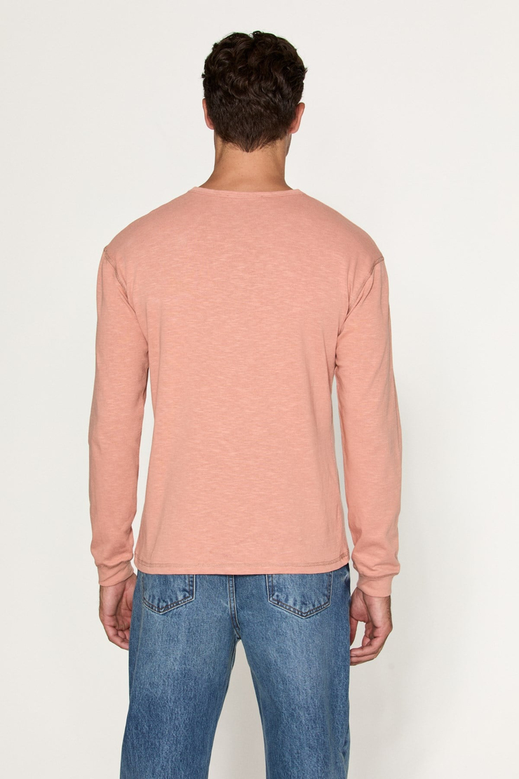 TACHAN Erkek Patlı Uzun Kollu Pembe T-Shirt