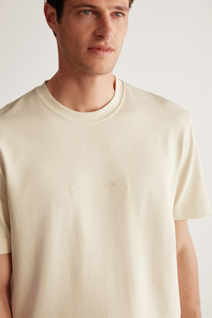 TAYLOR Örme Oversize Bej  T-Shirt