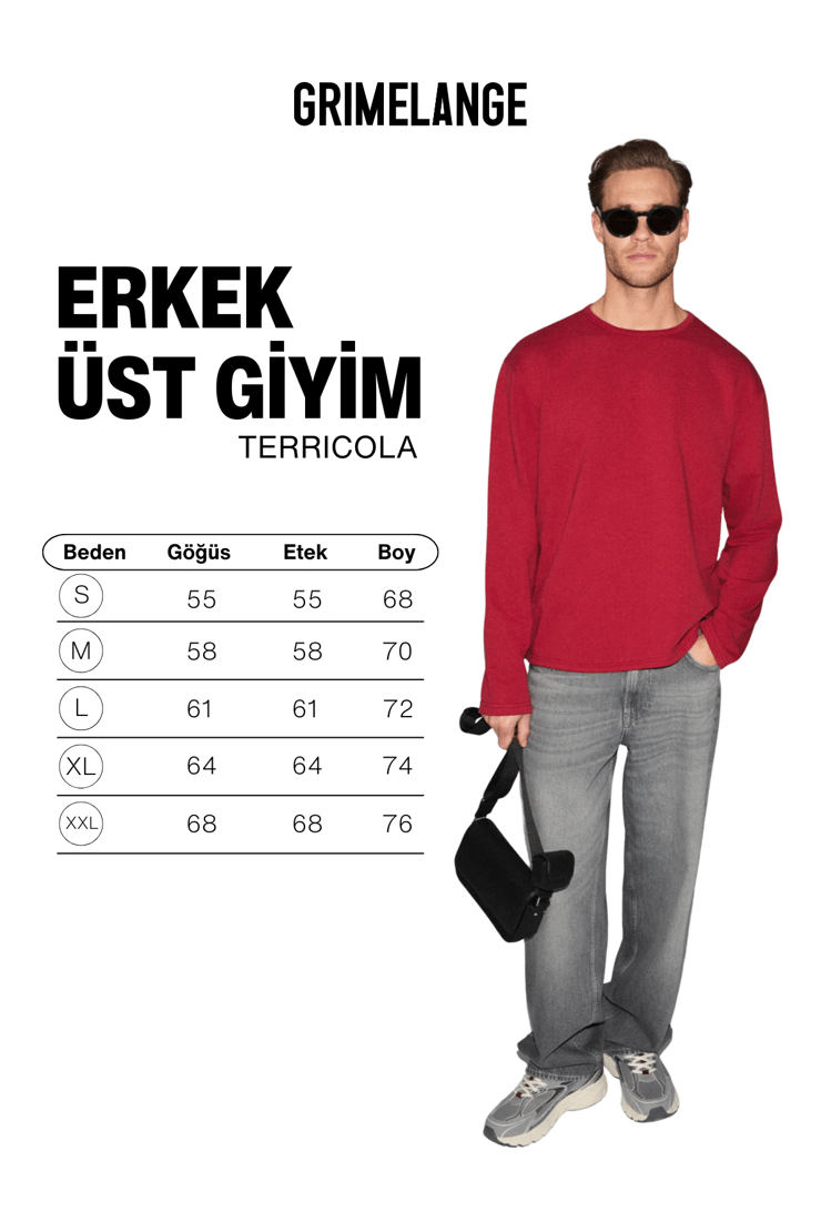 TERRICOLA Erkek Yuvarlak Yaka Uzun Kollu Regular Kırmızı T-Shirt