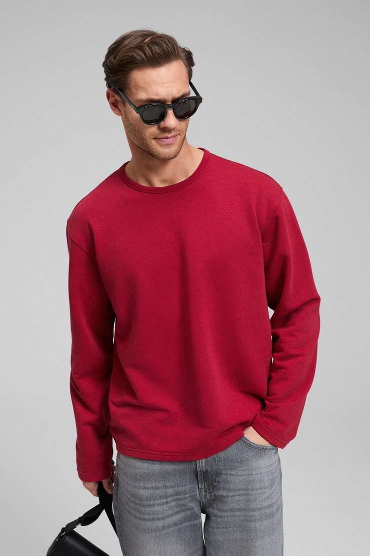 TERRICOLA Erkek Yuvarlak Yaka Uzun Kollu Regular Kırmızı T-Shirt