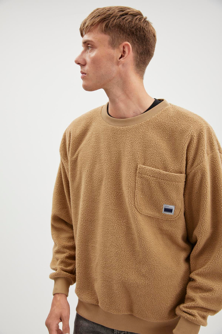 THOMPSON  Relaxed Açık Kahverengi Tekli Sweatshirt