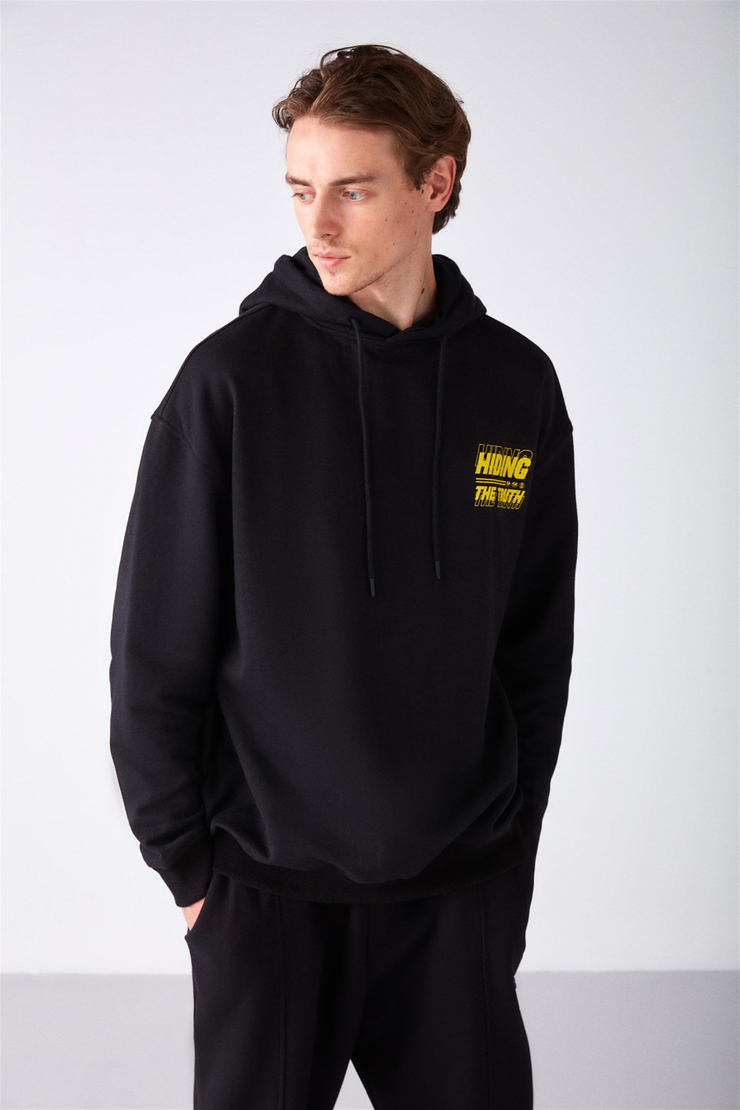 THORNE Örme Relaxed Siyah  Sweatshirt
