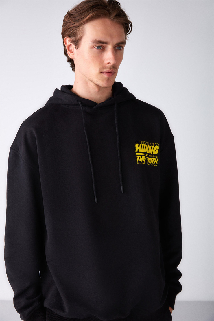 THORNE Örme Relaxed Siyah  Sweatshirt