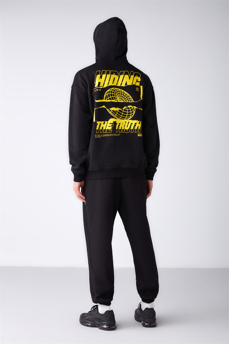 THORNE Örme Relaxed Siyah  Sweatshirt