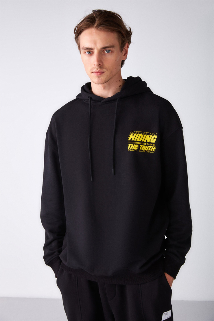 THORNE Örme Relaxed Siyah  Sweatshirt