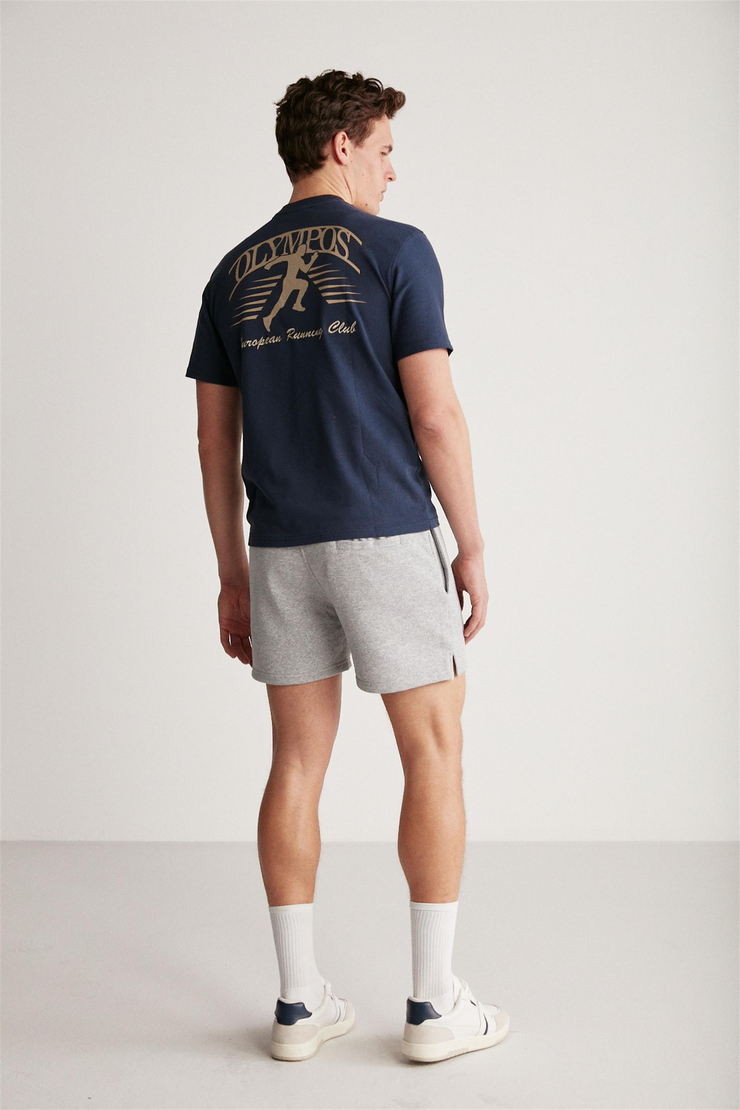 TIESTO Örme Oversize Lacivert Tekli T-Shirt