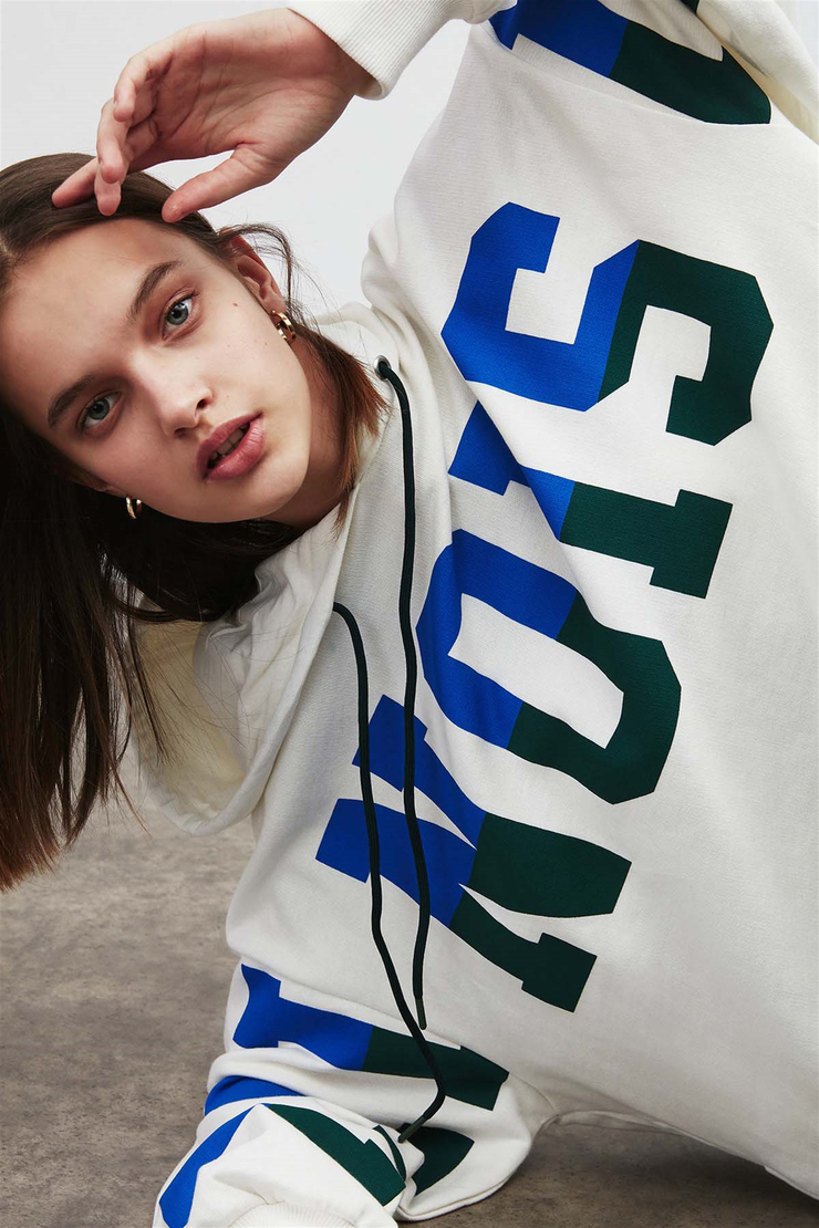 TINA Örme Oversize Beyaz  Sweatshirt